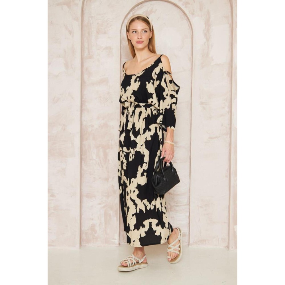 Pasaklı Giyim Pasaklı Giyim Kadın Omuz Dekolte Elbise Siyah - Premium Kadın Giyim