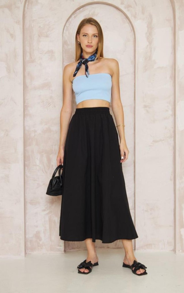 Pasaklı Giyim Kadın Poplin Etek 3623250 Siyah