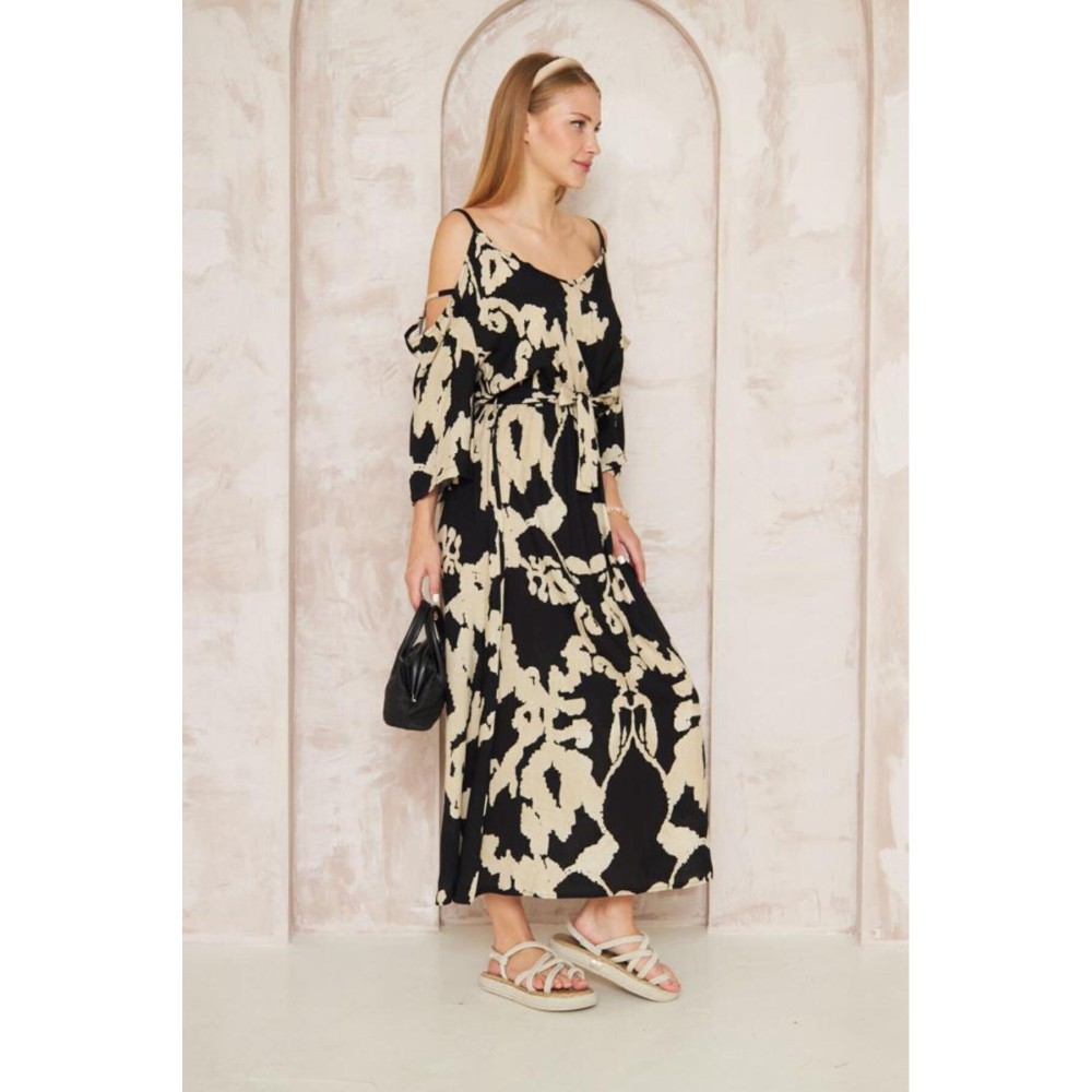 Pasaklı Giyim Pasaklı Giyim Kadın Omuz Dekolte Elbise Siyah - Premium Kadın Giyim