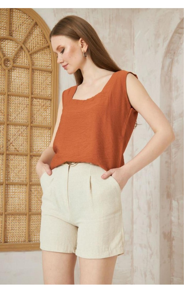 Pasaklı Giyim Kadın Kalın Askılı Bluz 2911275 Kiremit