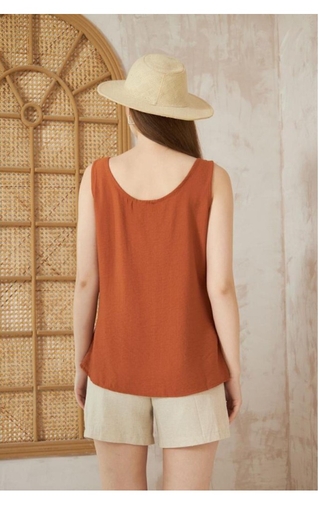 Pasaklı Giyim Kadın Düğmeli Askılı Bluz 2910290 Kiremit