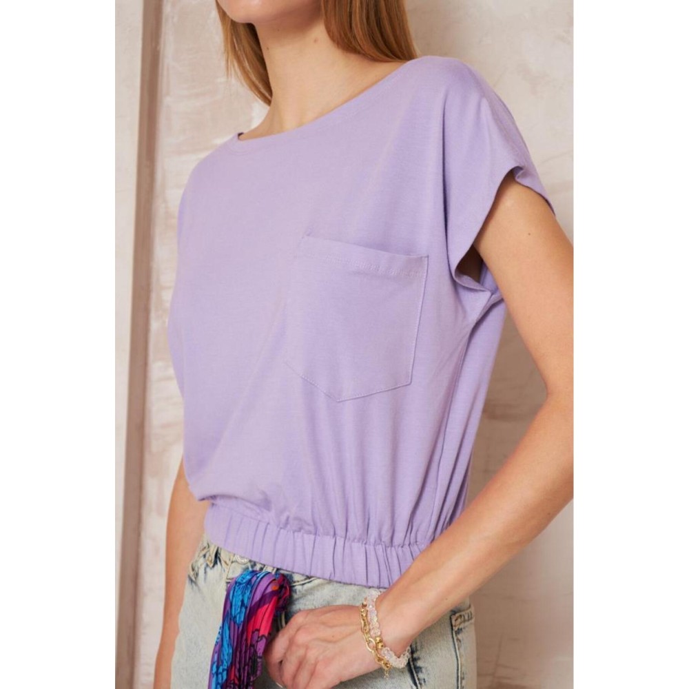 Pasaklı Giyim Pasaklı Giyim Kadın Eteği Lastikli Crop Lila - Premium Kadın Giyim