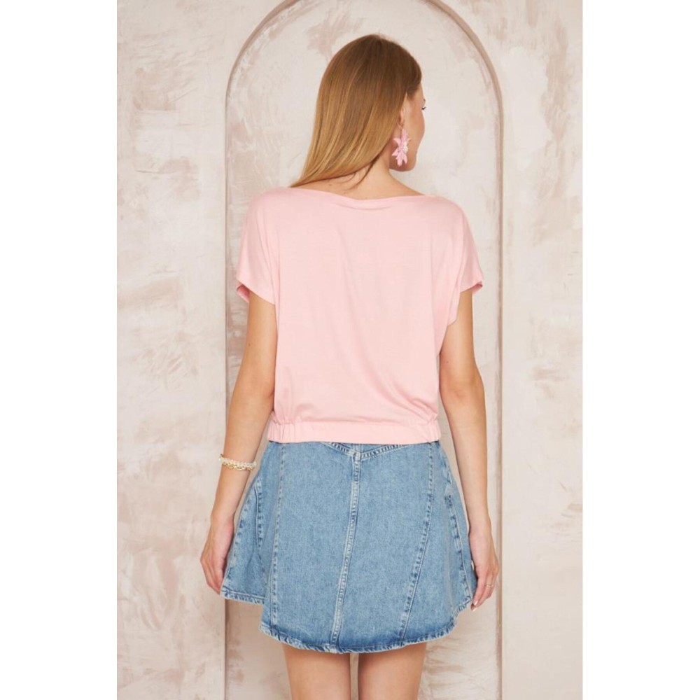 Pasaklı Giyim Pasaklı Giyim Kadın Eteği Lastikli Crop Pembe - Premium Kadın Giyim