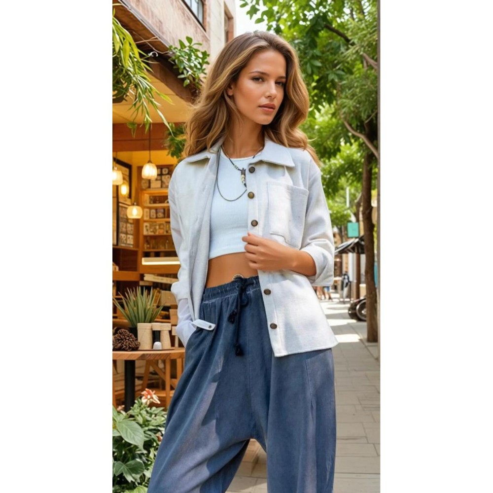 Pasaklı Giyim Pasaklı Giyim Kadın Yün Gömlek Ekru - Premium Kadın Giyim