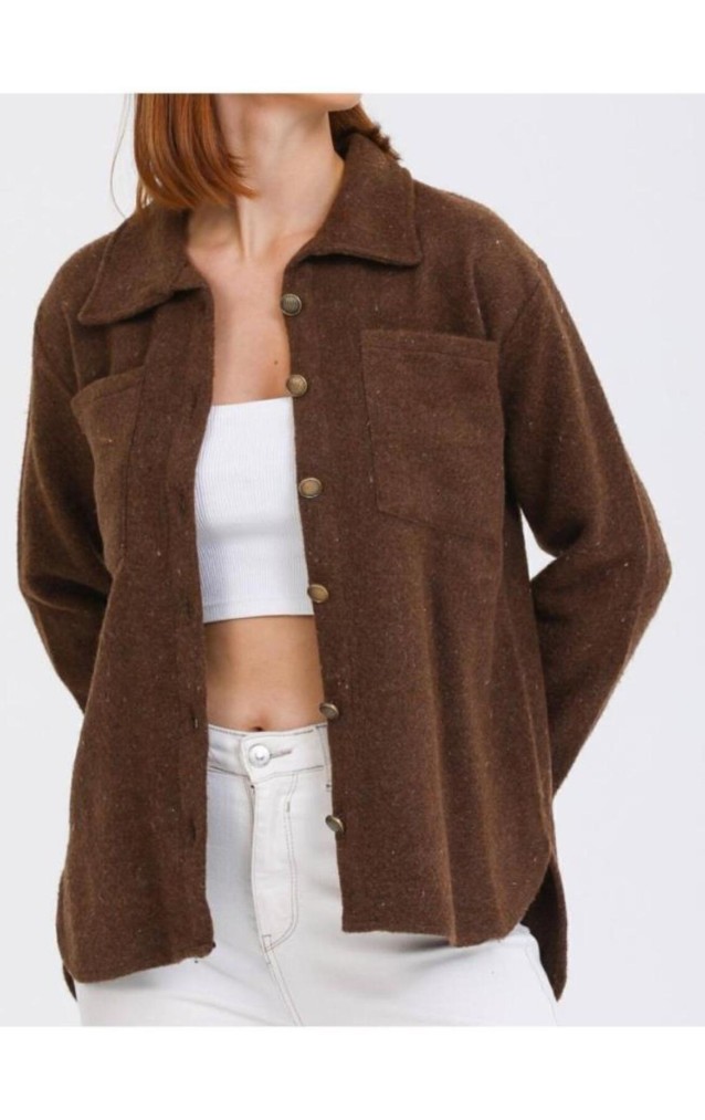 Pasaklı Giyim Kadın Yün Gömlek 3275253  Kahverengi