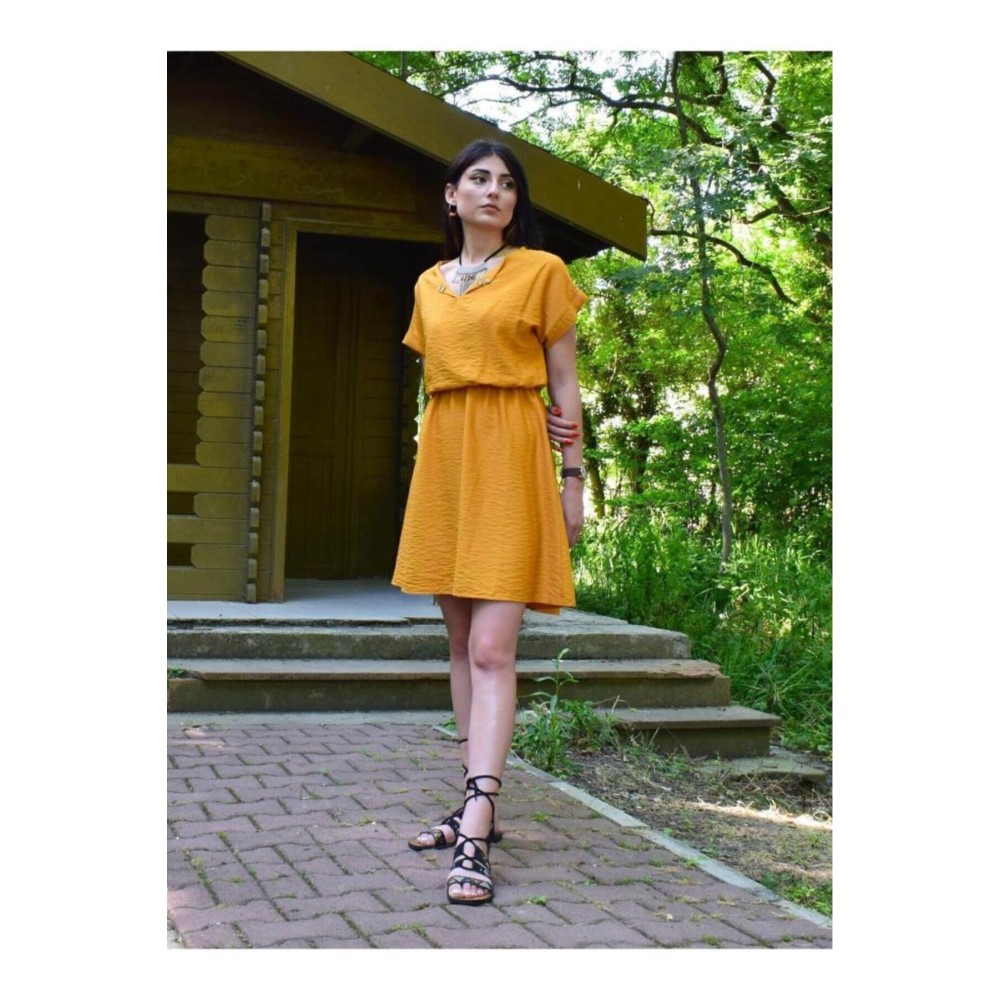 Pasaklı Giyim Pasaklı Giyim Kadın Elbise Hardal - Premium Kadın Giyim