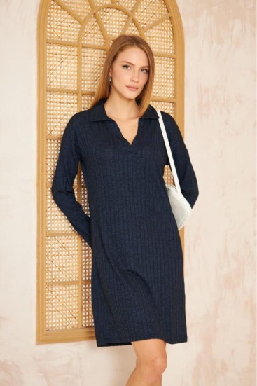 Pasaklı Giyim Polo Yaka Triko Elbise 2988176 Lacivert