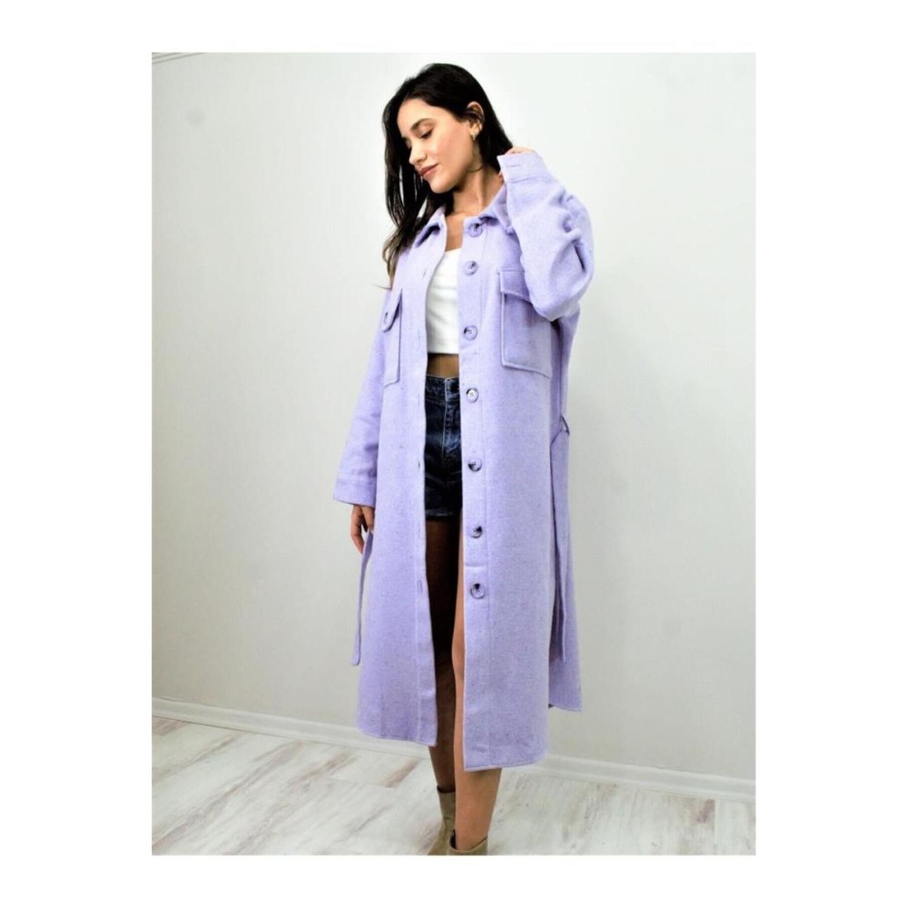 Pasaklı Giyim Pasaklı Giyim Kaşe Uzun Oduncu Tunik Elbise Lila - Premium Kadın Giyim