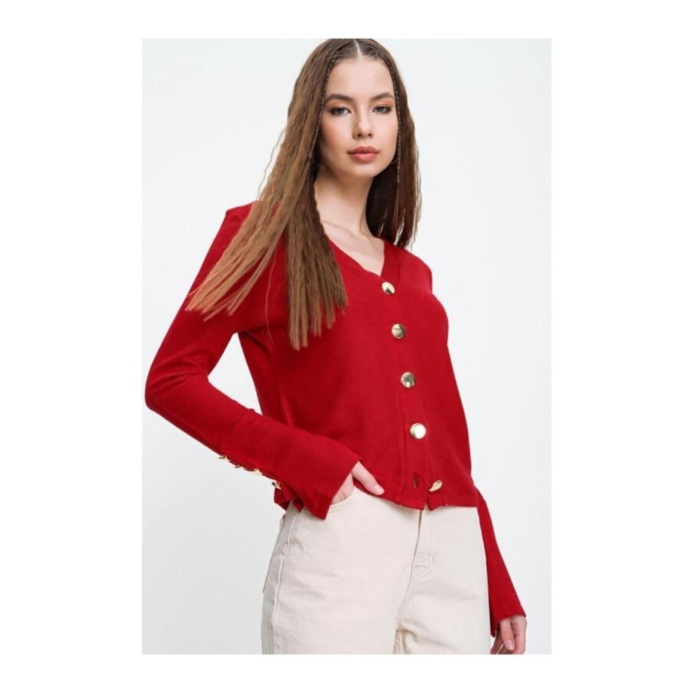 Pasaklı Giyim Pasaklı Giyim Kadın Hırka Kırmızı - Premium Kadın Giyim