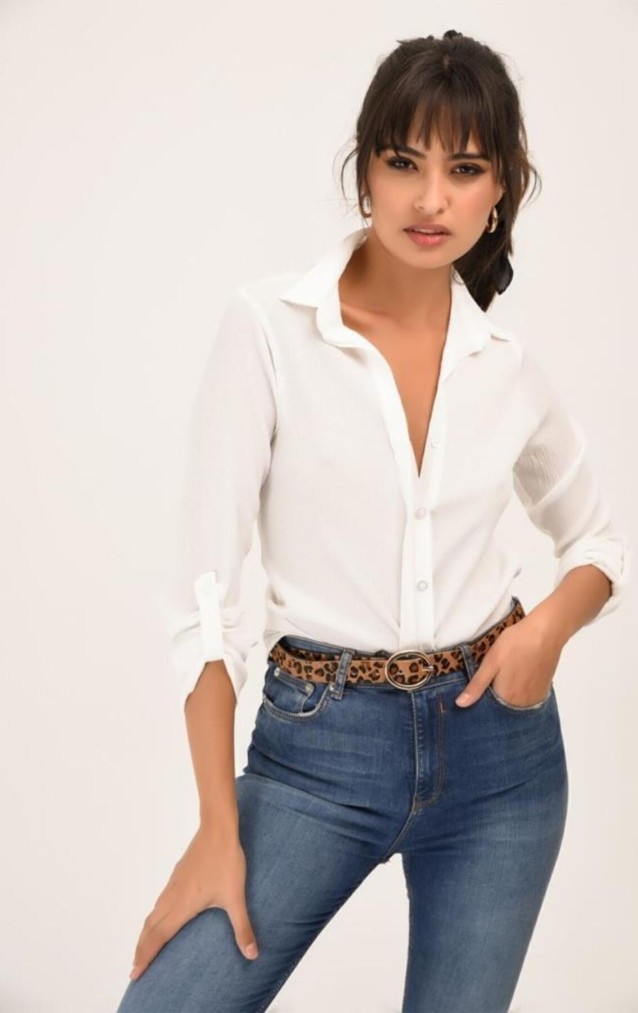 Pasaklı Giyim Kadın Viskon  Basic Gömlek 4094187 Ekru