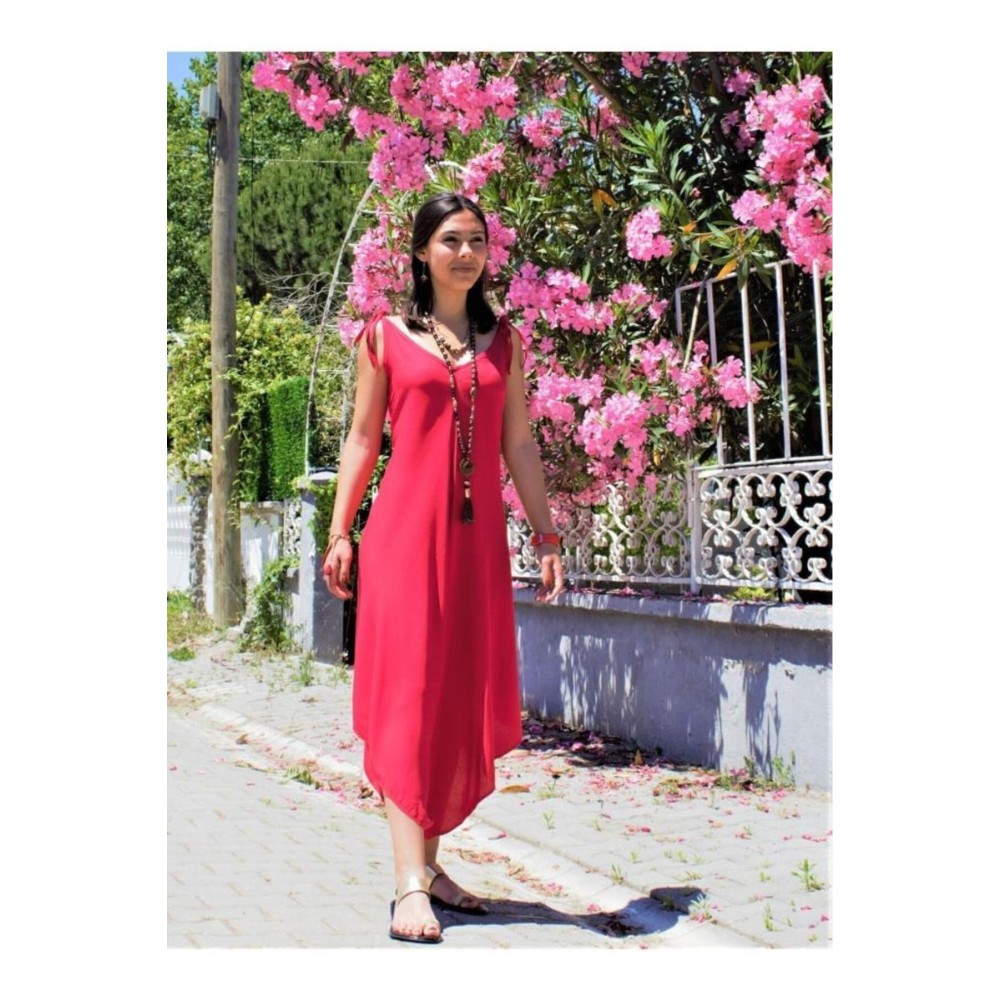 Pasaklı Giyim Pasaklı Giyim Kadın Viskon Pantolon Etek Tulum Kırmızı - Premium Kadın Giyim