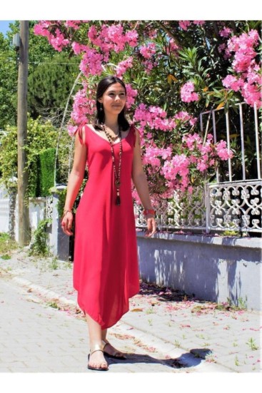 Pasaklı Giyim Kadın Viskon Pantolon Etek Tulum H5002308 Kırmızı