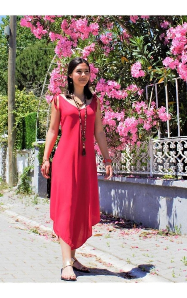 Pasaklı Giyim Kadın Viskon Pantolon Etek Tulum H5002308 Kırmızı