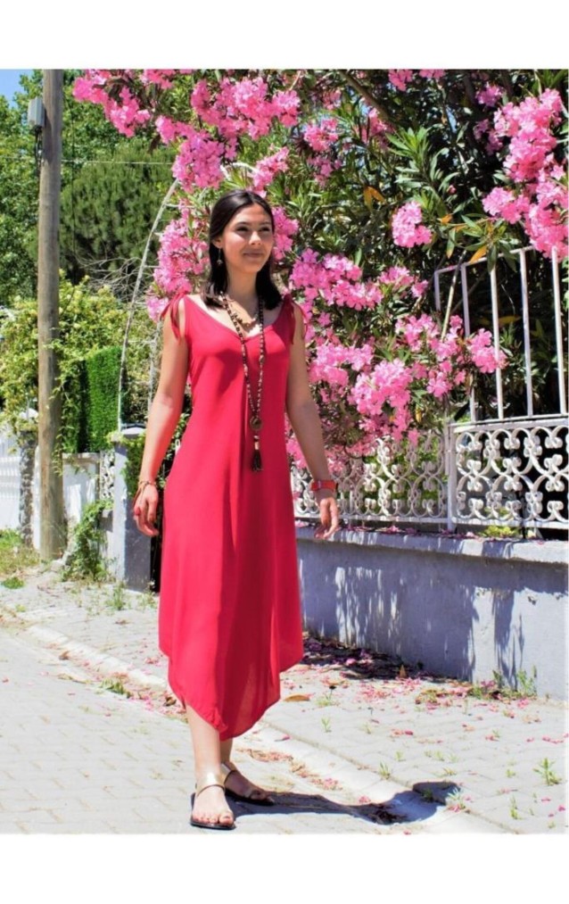 Pasaklı Giyim Kadın Viskon Pantolon Etek Tulum H5002308 Kırmızı