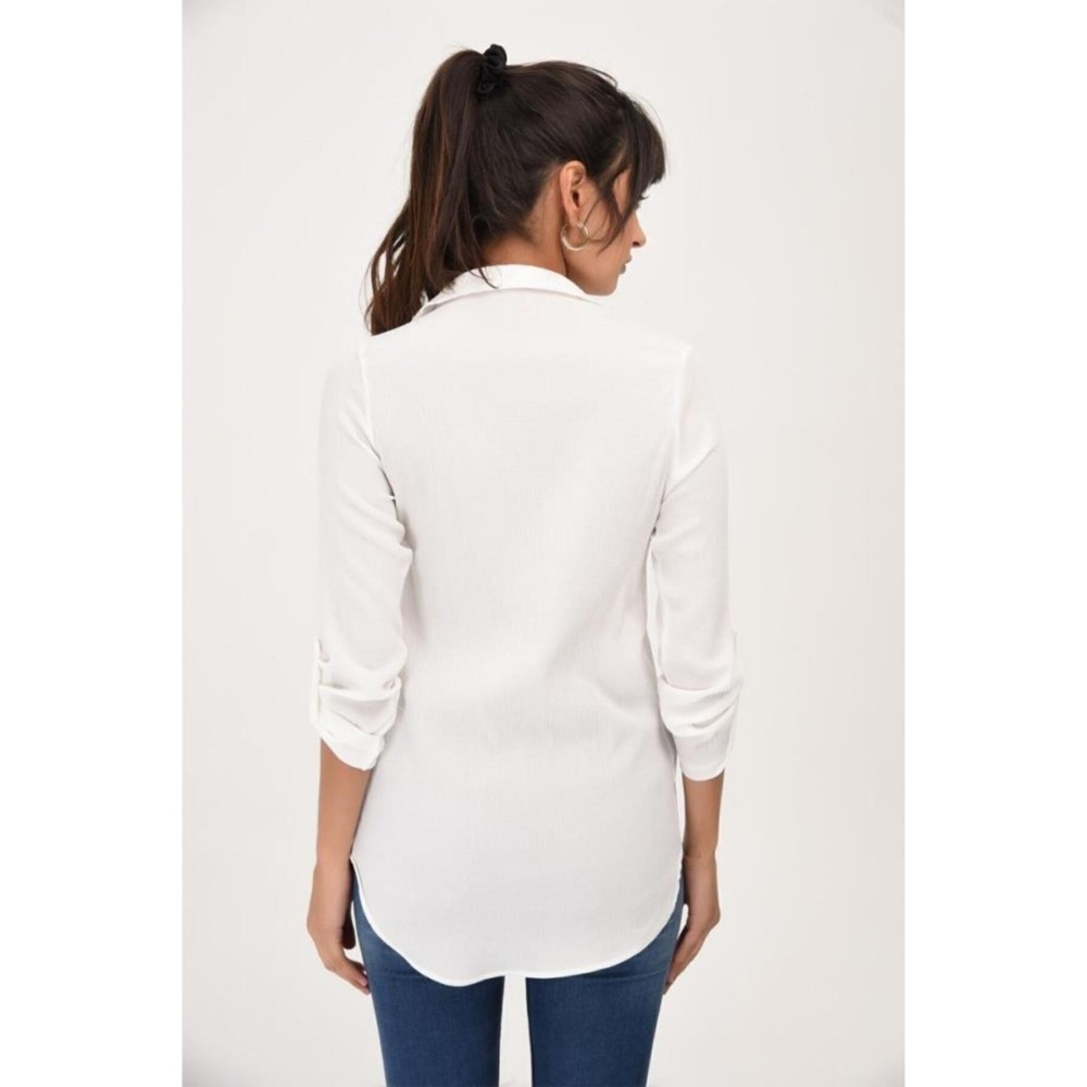 Pasaklı Giyim Pasaklı Giyim Kadın Viskon Basic Gömlek Ekru - Premium Kadın Giyim