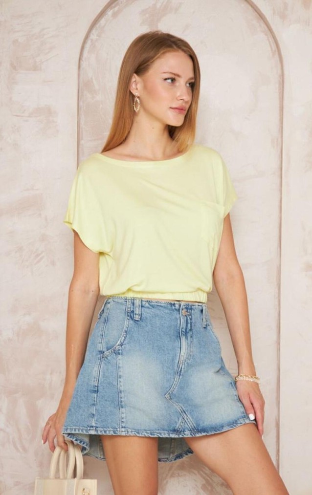 Pasaklı Giyim Kadın Eteği Lastikli Crop 3624165 Sarı