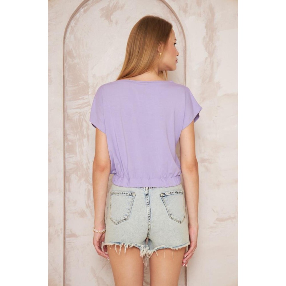 Pasaklı Giyim Pasaklı Giyim Kadın Eteği Lastikli Crop Lila - Premium Kadın Giyim