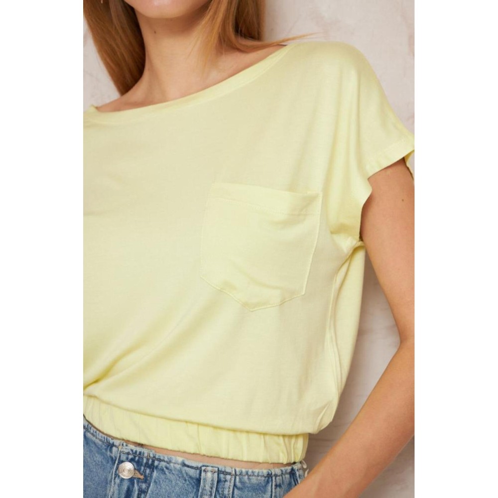 Pasaklı Giyim Pasaklı Giyim Kadın Eteği Lastikli Crop Sarı - Premium Kadın Giyim