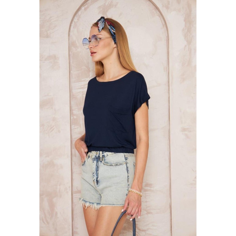 Pasaklı Giyim Pasaklı Giyim Kadın Eteği Lastikli Crop Lacivert - Premium Kadın Giyim