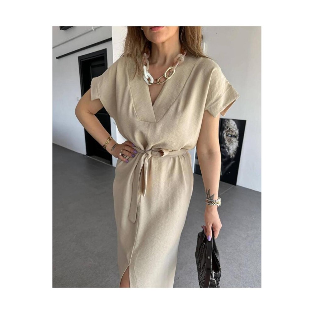 Pasaklı Giyim Pasaklı Giyim Kadın Yırtmaçlı Elbise Taş - Premium Kadın Giyim