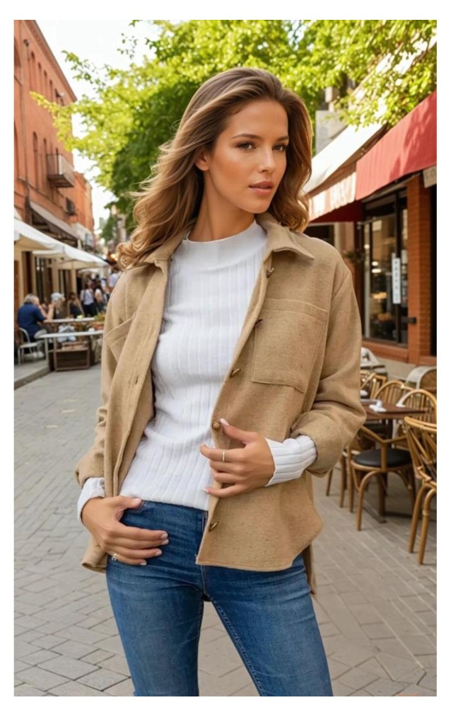 Pasaklı Giyim Kadın Yün Gömlek 3275253 Camel