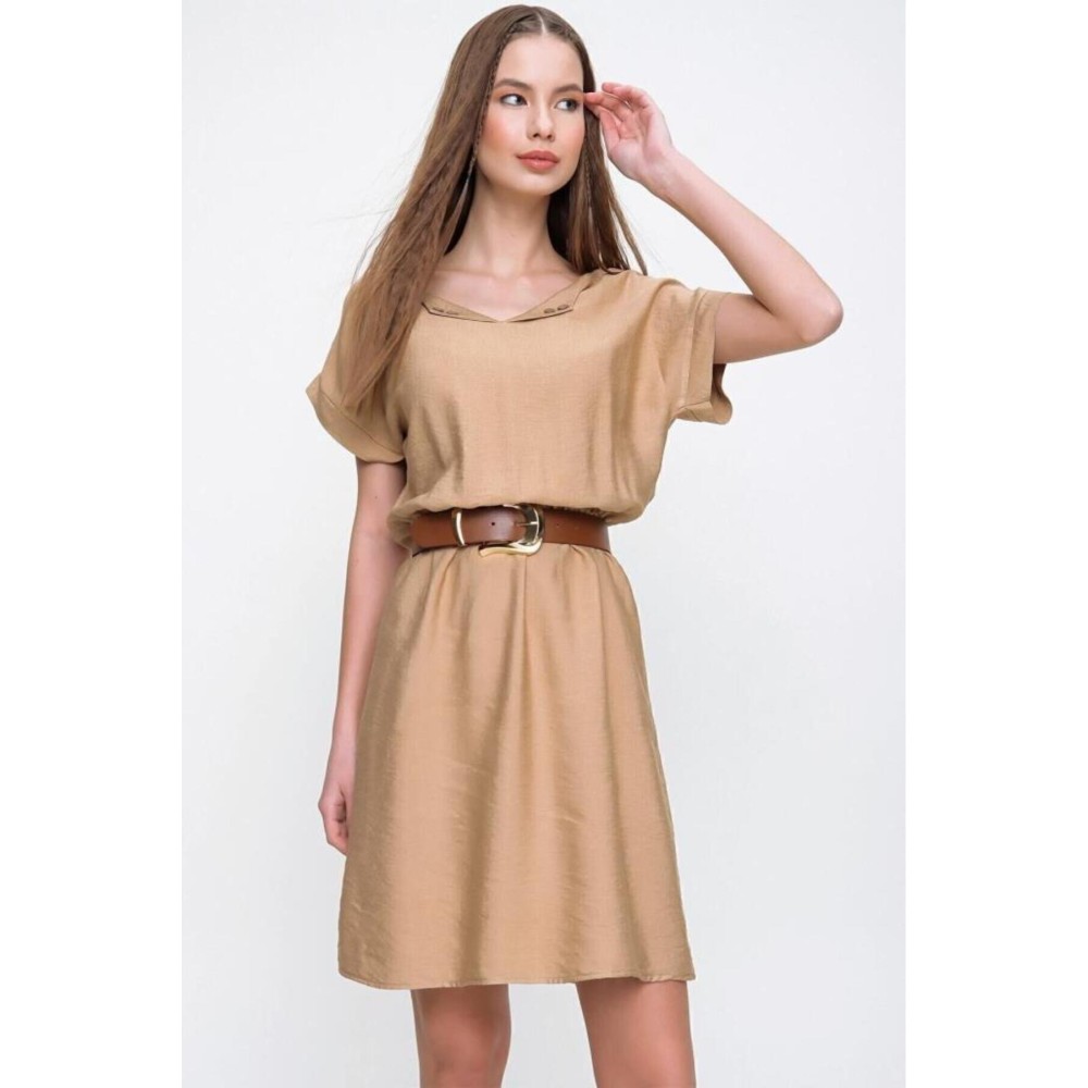 Pasaklı Giyim Pasaklı Giyim Kadın Elbise Bej - Premium Kadın Giyim