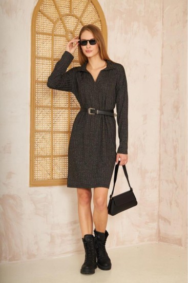 Pasaklı Giyim Polo Yaka Triko Elbise 2988176 Bakır