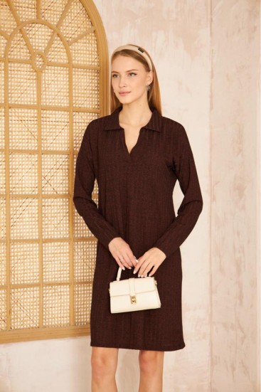 Pasaklı Giyim Polo Yaka Triko Elbise 2988176 Bordo