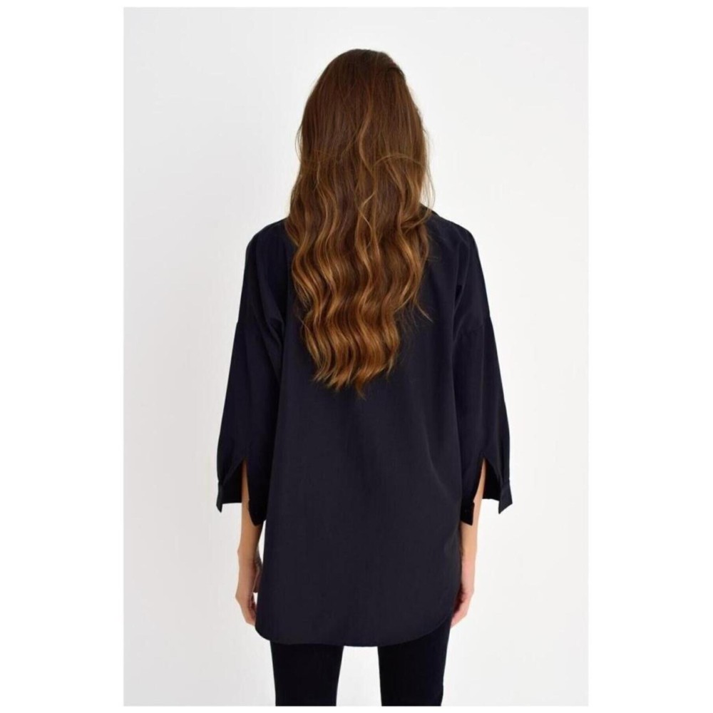 Pasaklı Giyim Pasaklı Giyim Kadın Fermuar Detaylı Uzun Kollu Gömlek Siyah - Premium Kadın Giyim