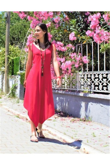 Pasaklı Giyim Kadın Viskon Pantolon Etek Tulum H5002308 Kırmızı