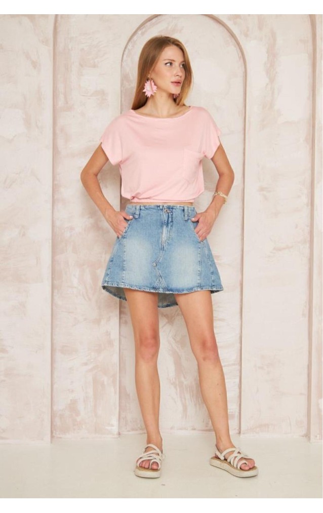 Pasaklı Giyim Kadın Eteği Lastikli Crop 3624165 Pembe