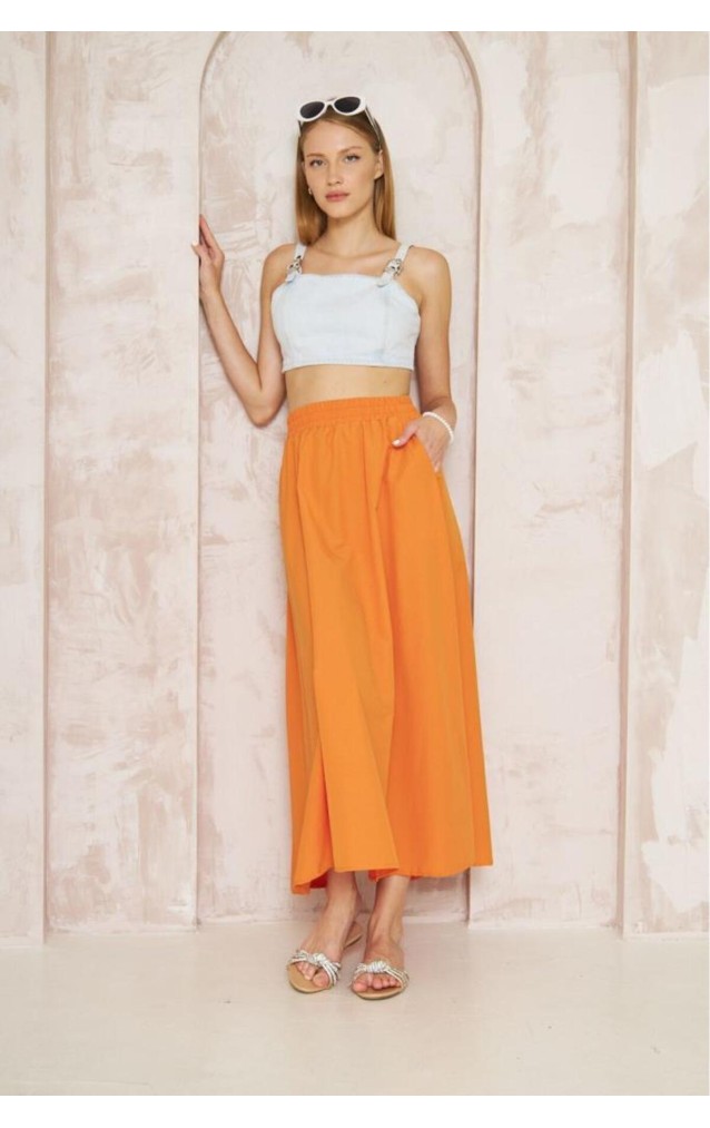 Pasaklı Giyim Kadın Poplin Etek 3623250 Turuncu