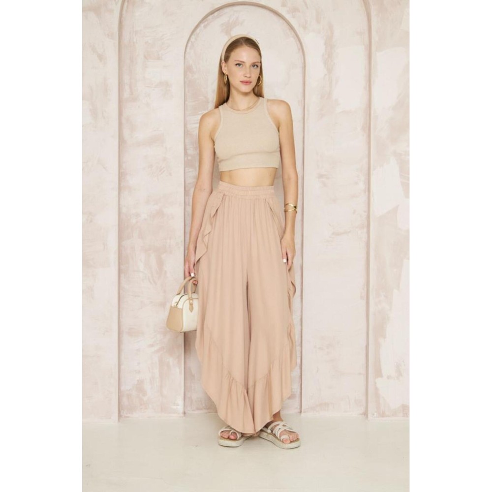 Pasaklı Giyim Pasaklı Giyim Bohem Pantolon Etek Bej - Premium Kadın Giyim
