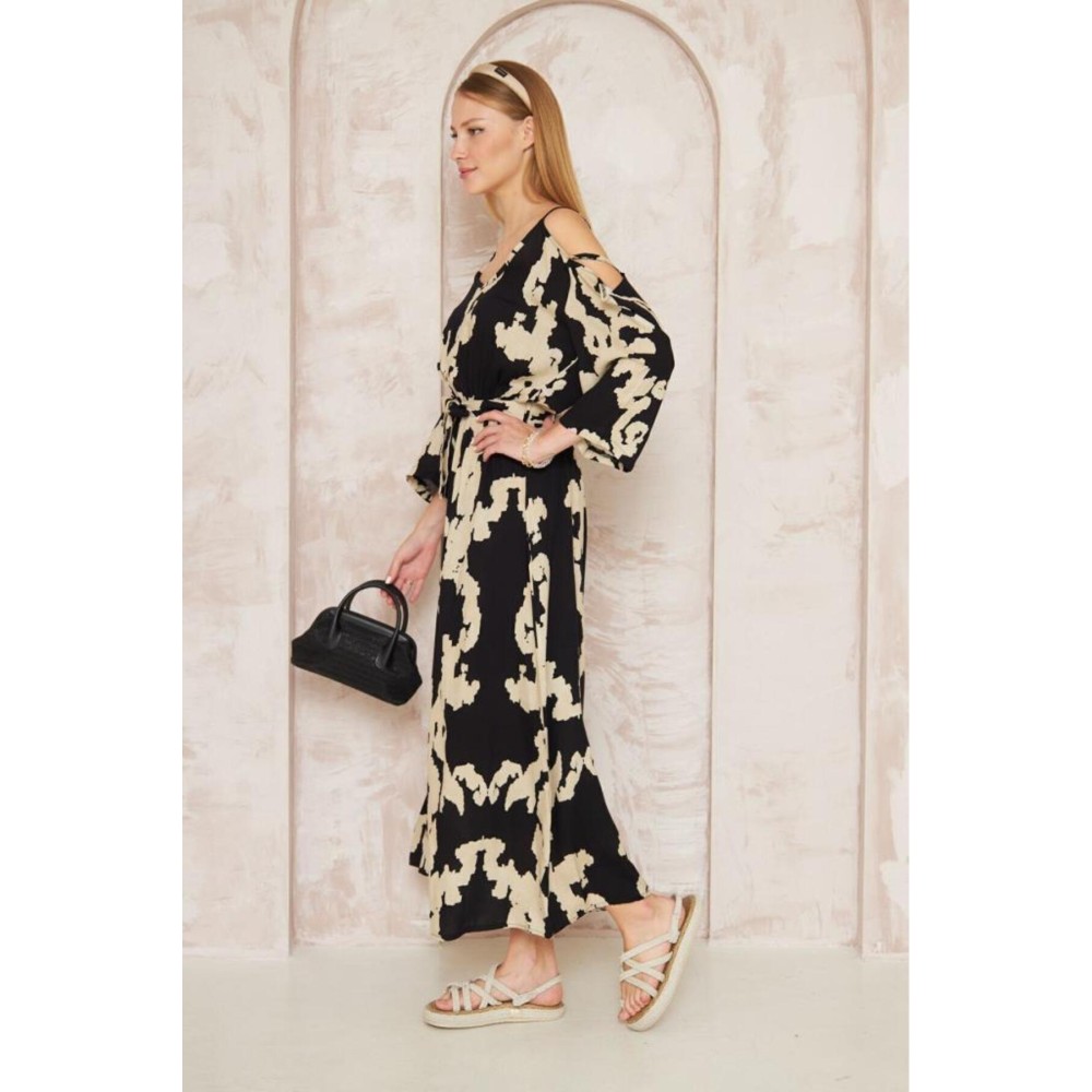 Pasaklı Giyim Pasaklı Giyim Kadın Omuz Dekolte Elbise Siyah - Premium Kadın Giyim