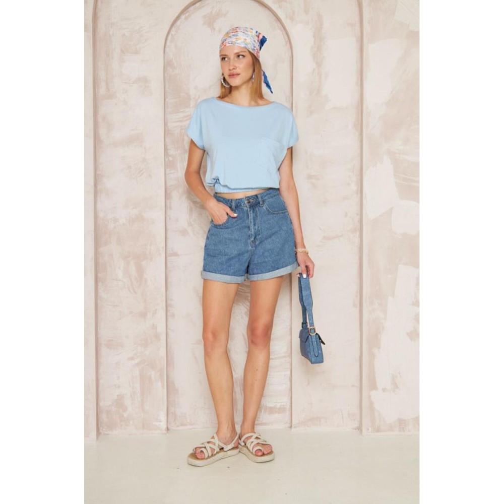 Pasaklı Giyim Pasaklı Giyim Kadın Eteği Lastikli Crop Bebemavi - Premium Kadın Giyim