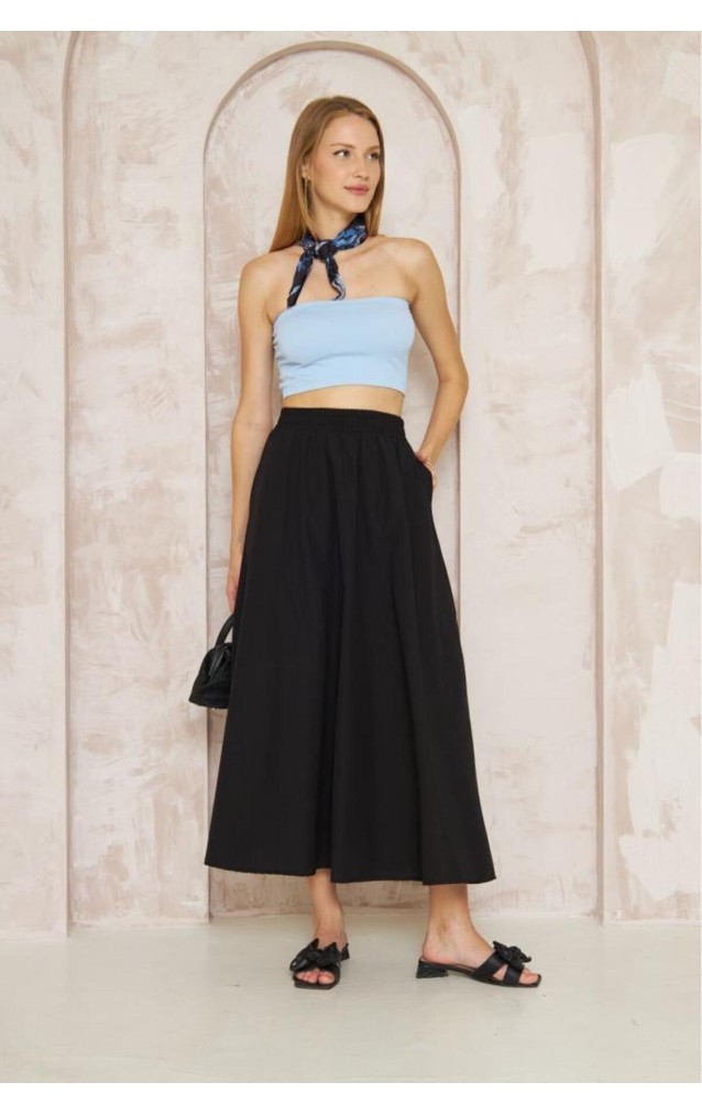 Pasaklı Giyim Kadın Poplin Etek 3623250 Siyah