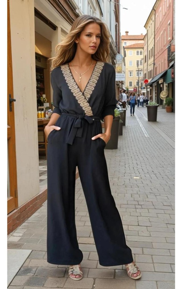 Pasaklı Giyim Kadın Hasır Detaylı Tulum 2946462 Siyah