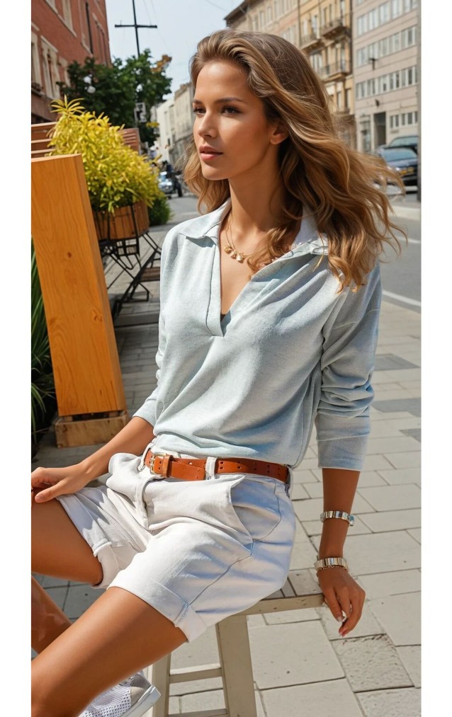 Pasaklı Giyim Kadın Polo Yaka Keten Bluz 2940187 Mint