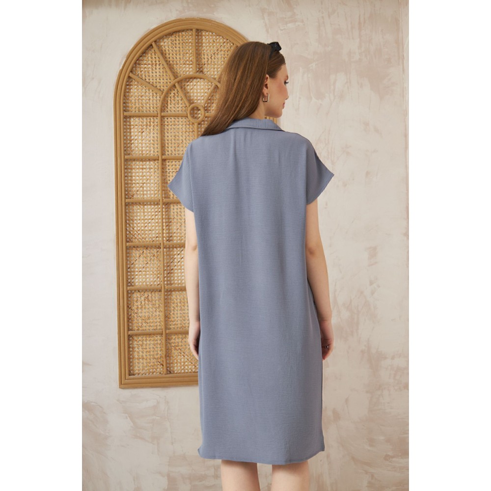 Pasaklı Giyim Pasaklı Giyim Kadın Polo Yaka Elbise Gri - Premium Kadın Giyim