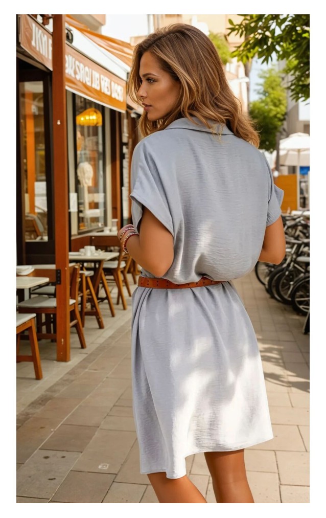 Pasaklı Giyim Kadın Polo Yaka Elbise 2883310 Gri