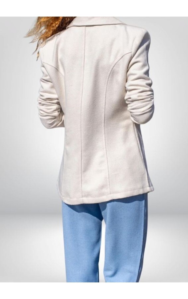 Pasaklı Giyim Kadın Astarlı Kaşe Blazer Ceket 3449451 Beyaz