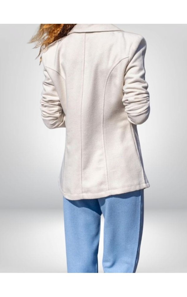 Pasaklı Giyim Kadın Astarlı Kaşe Blazer Ceket 3449451 Beyaz