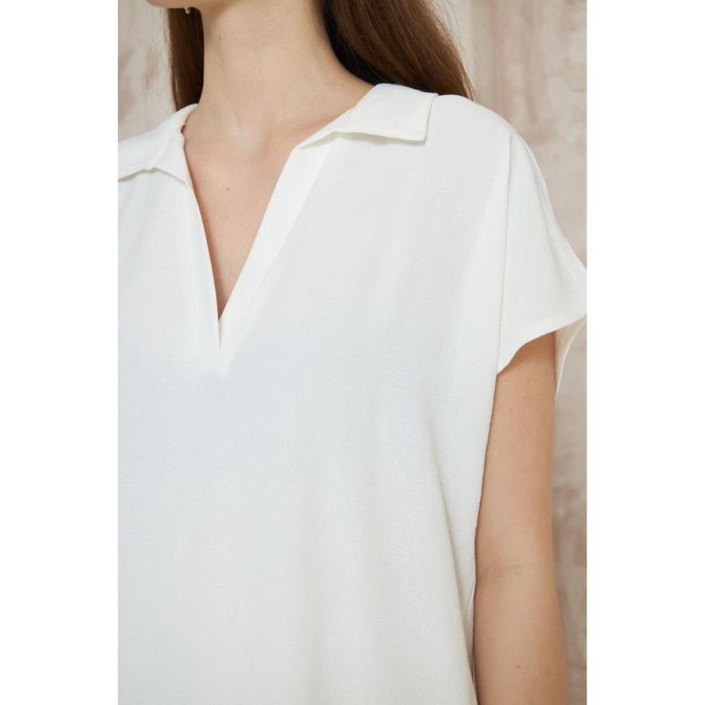 Pasaklı Giyim Pasaklı Giyim Kadın Polo Yaka Elbise Ekru - Premium Kadın Giyim