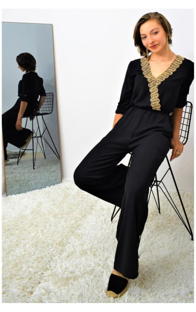 Pasaklı Giyim Kadın Hasır Detaylı Tulum 2946462 Siyah