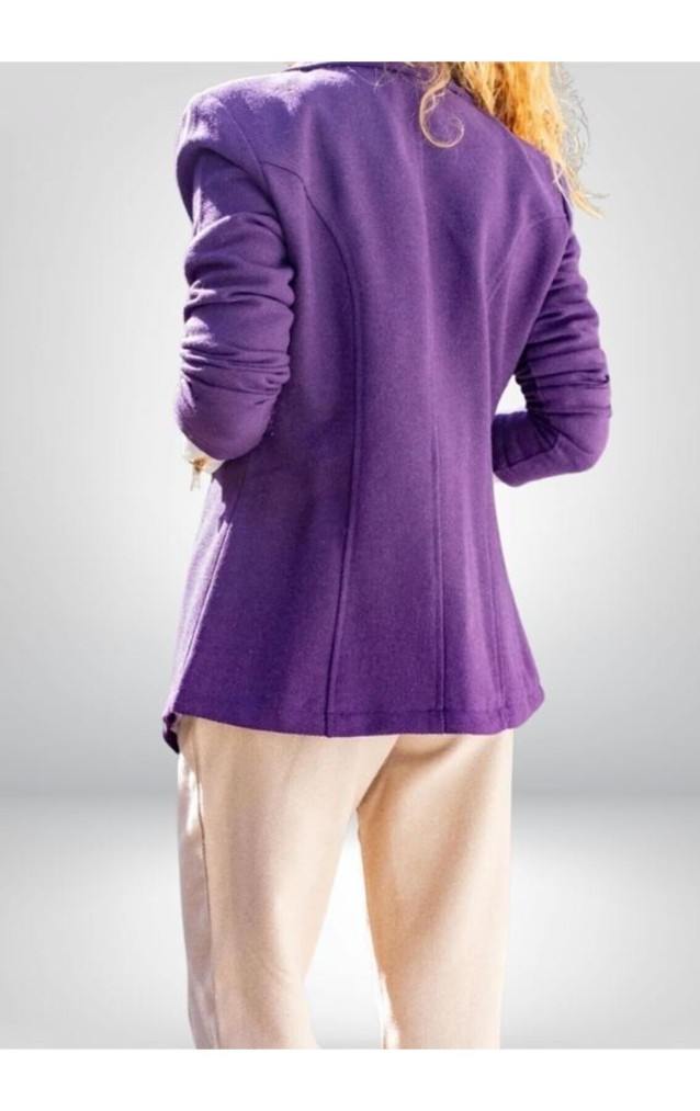 Pasaklı Giyim Kadın Astarlı Kaşe Blazer Ceket 3449451 Mürdüm