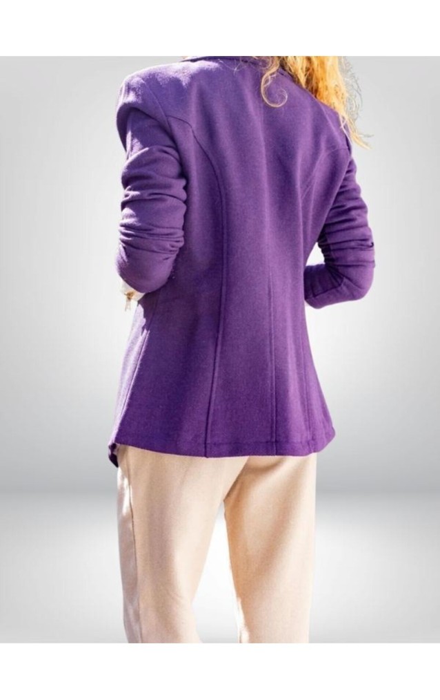 Pasaklı Giyim Kadın Astarlı Kaşe Blazer Ceket 3449451 Mürdüm