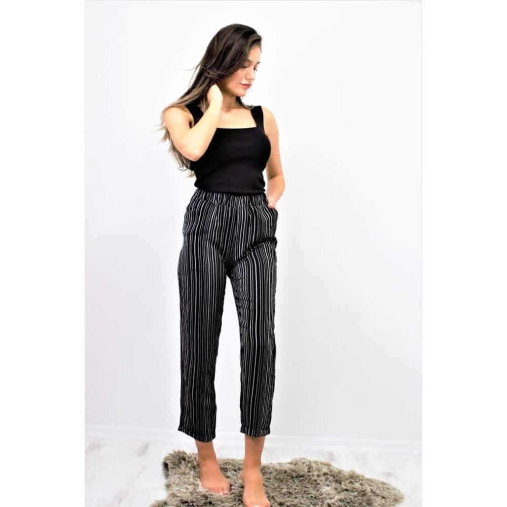 Pasaklı Giyim Pasaklı Giyim Kadın Duble Paça Pantolon Siyah - Premium Kadın Giyim