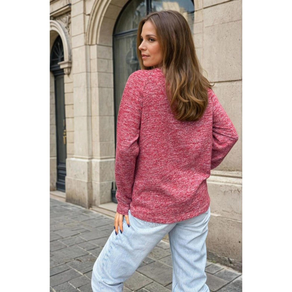 Pasaklı Giyim Pasaklı Giyim Kadın Balıkçı Yaka Düğmeli Yumoş Yün Kazak Kırmızı - Premium Kadın Giyim