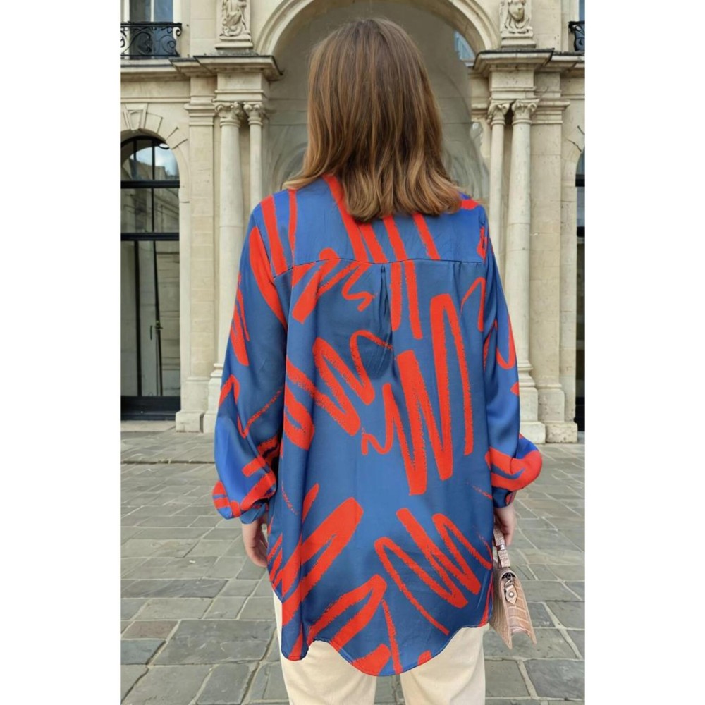 Pasaklı Giyim Pasaklı Giyim Kadın Balon Kol Tunik Gömlek İndigo - Premium Kadın Giyim