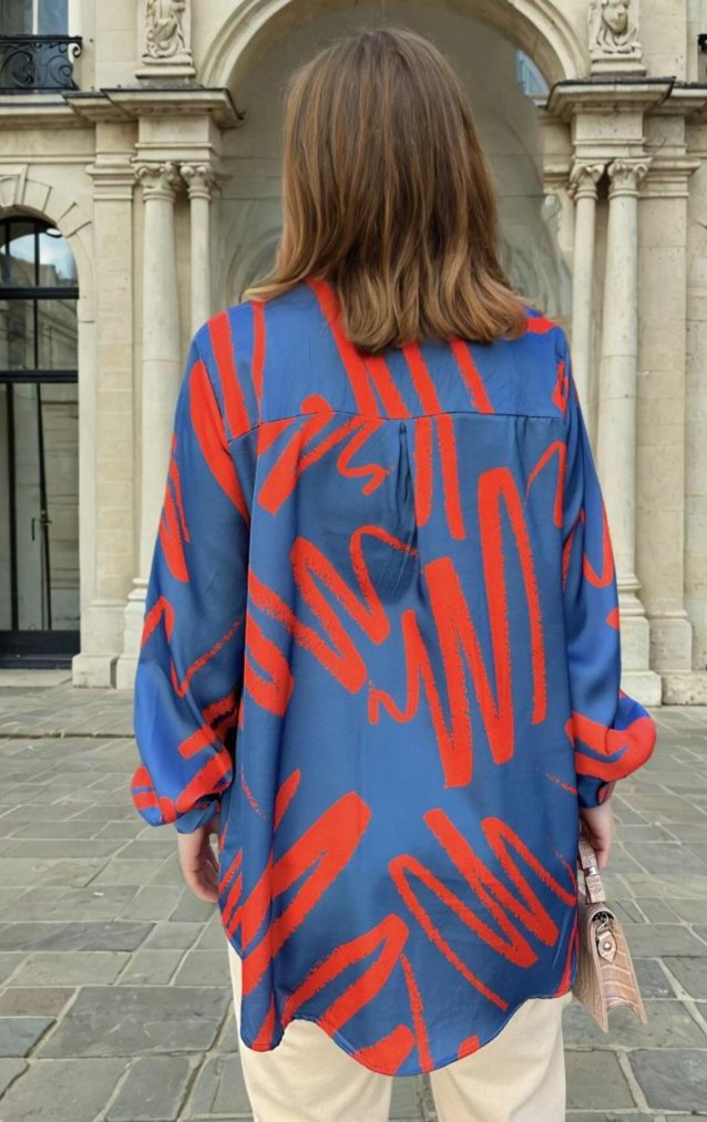 Pasaklı Giyim Kadın Balon Kol Tunik Gömlek 3344345 İndigo